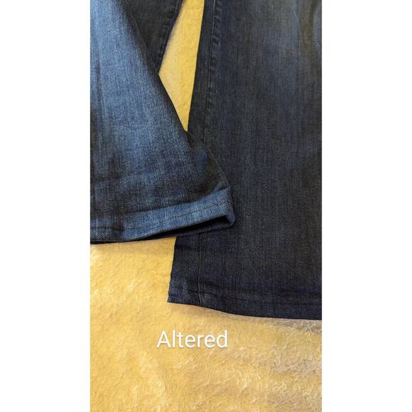 3x1 DENIM NYC Bootcut Whiskering Distress High Waist Dark Wash Jeans Size 27 - Picture 2 of 10